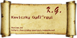 Keviczky Györgyi névjegykártya