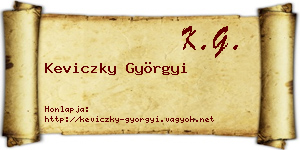 Keviczky Györgyi névjegykártya